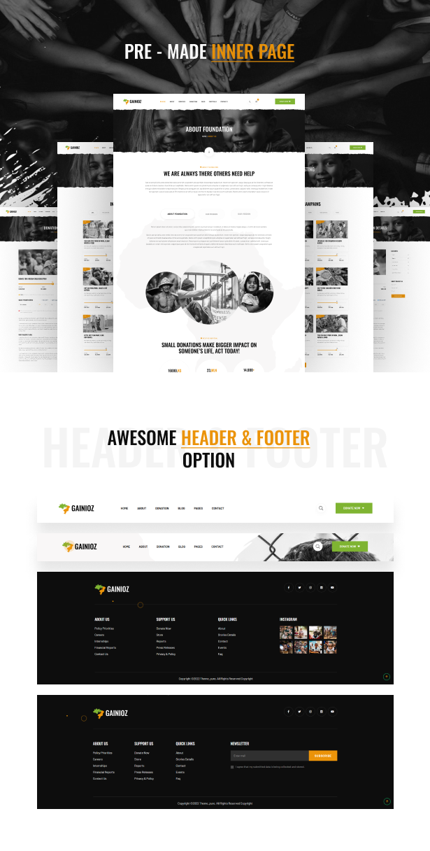 Gainioz - Charity & Donation WordPress Theme - 10